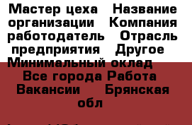 Мастер цеха › Название организации ­ Компания-работодатель › Отрасль предприятия ­ Другое › Минимальный оклад ­ 1 - Все города Работа » Вакансии   . Брянская обл.